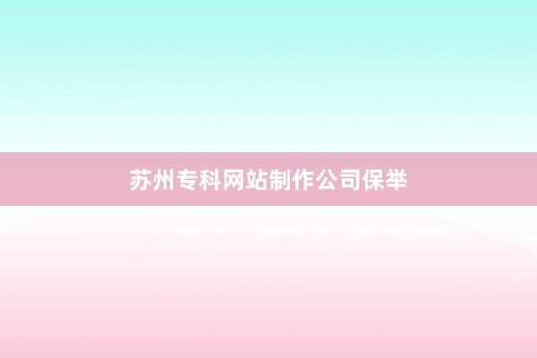 苏州专科网站制作公司保举